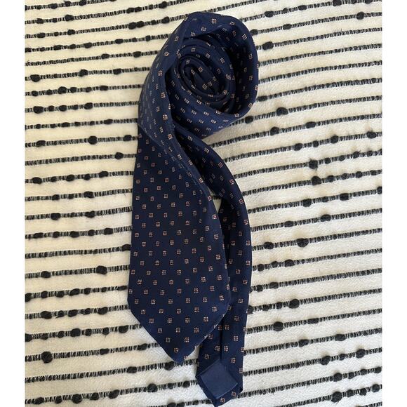 SAINT LAURENT | Vintage YSL Navy Blue Silk Crepe Tie - Picture 1 of 6